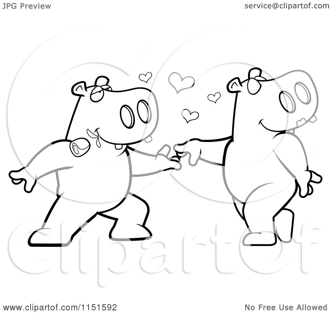 dancing hippo coloring pages - photo #10