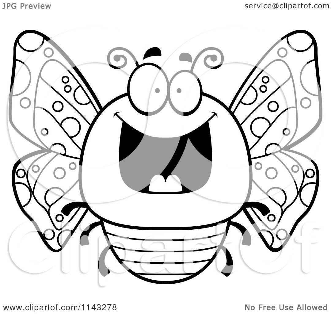 white cartoon butterfly