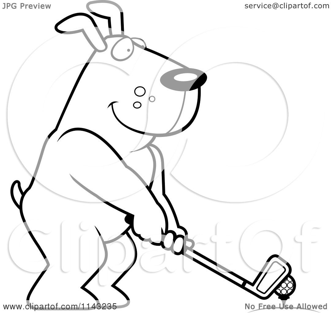 dog golfing clipart - photo #34