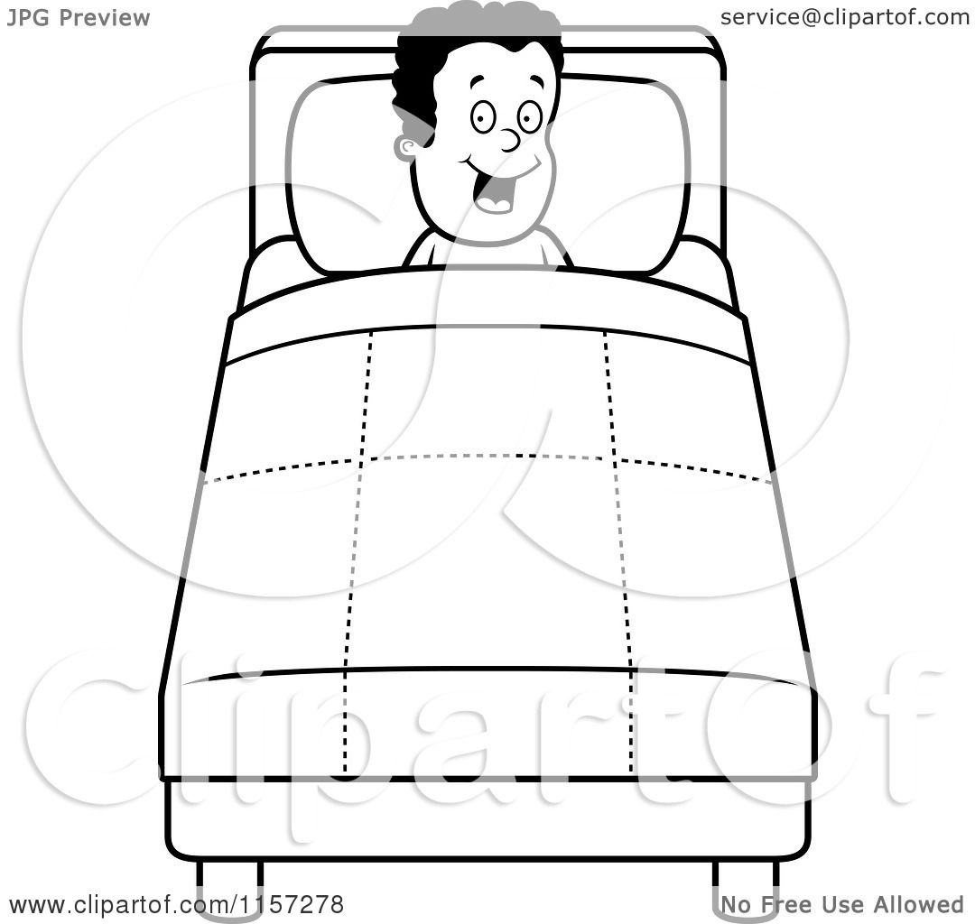 simple bed colouring pages
