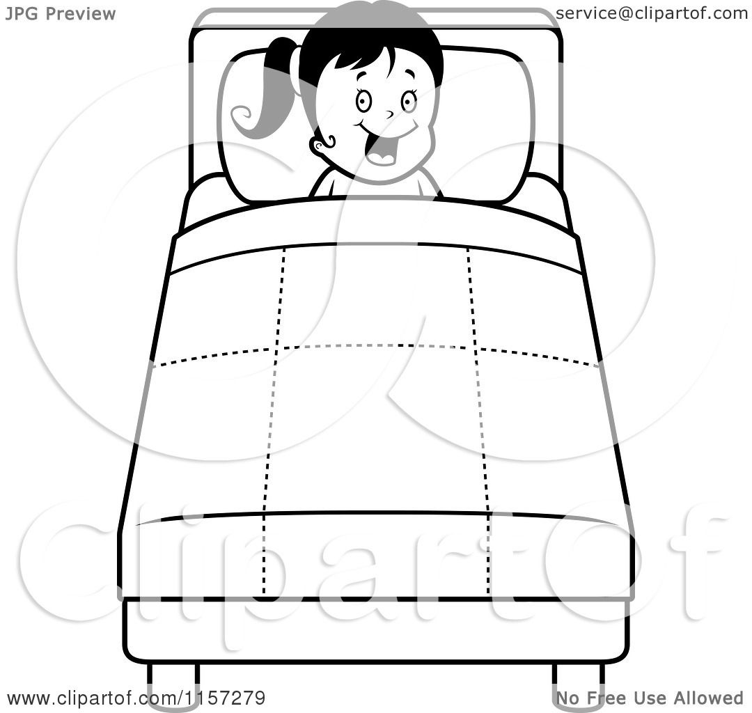 Sleeping Clip Art Black And White Cartoon clipart of a black and