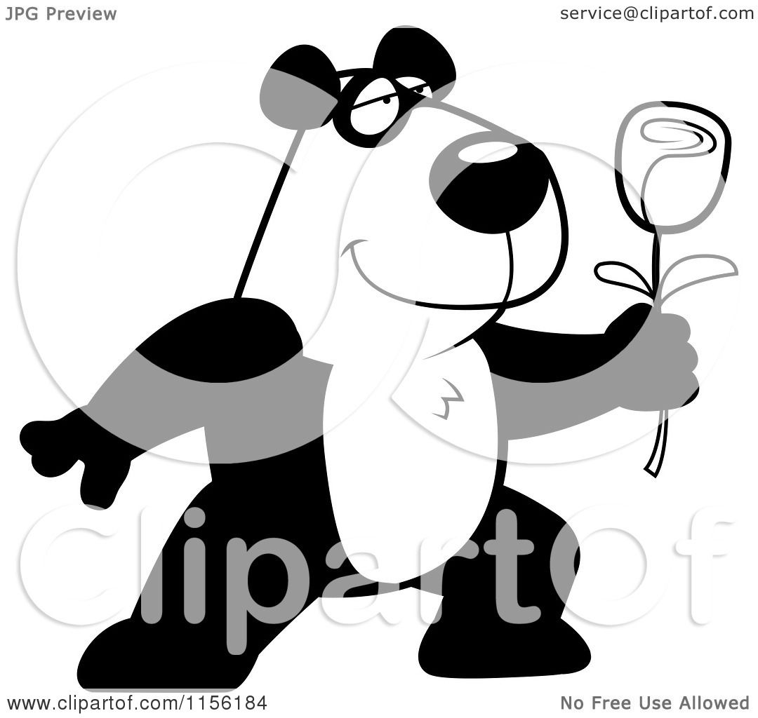 black and white panda clipart - photo #48