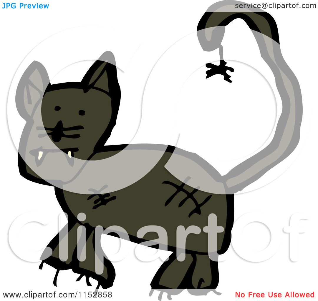 Cartoon Of A Black Panther Cat Royalty Free Vector