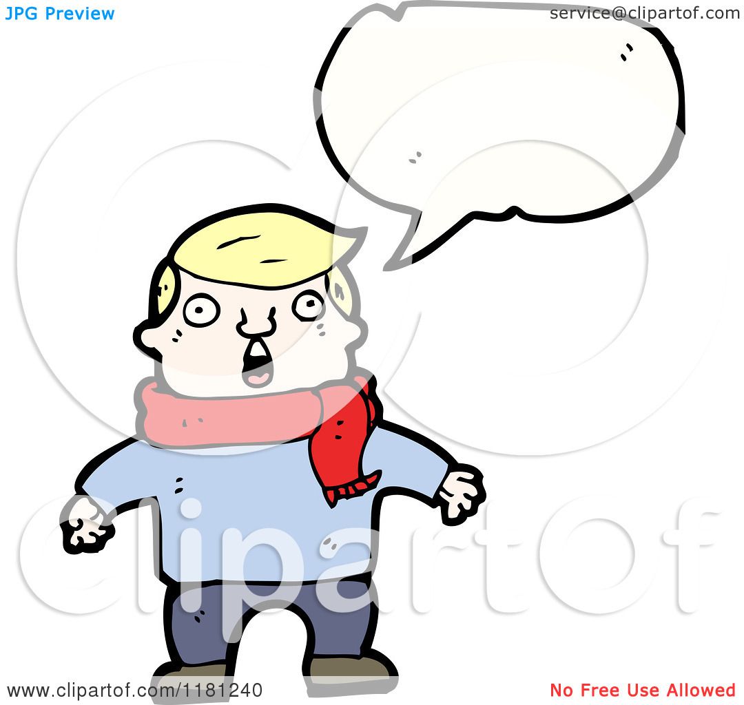 Cartoon of a Boy Speaking - Royalty Free Vector Illustration by