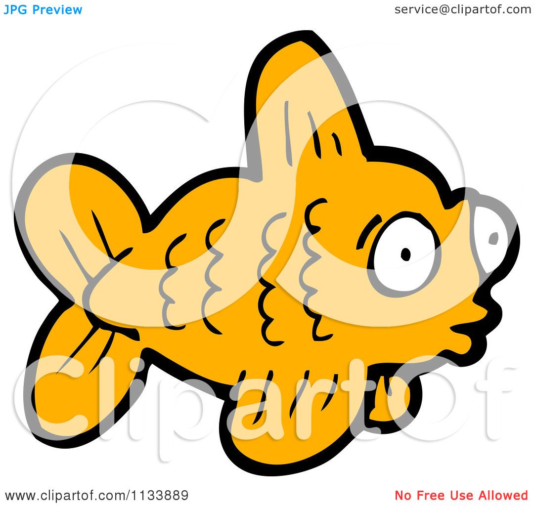 Cartoon Of A Gold Fish 5 - Royalty Free Vector Clipart by