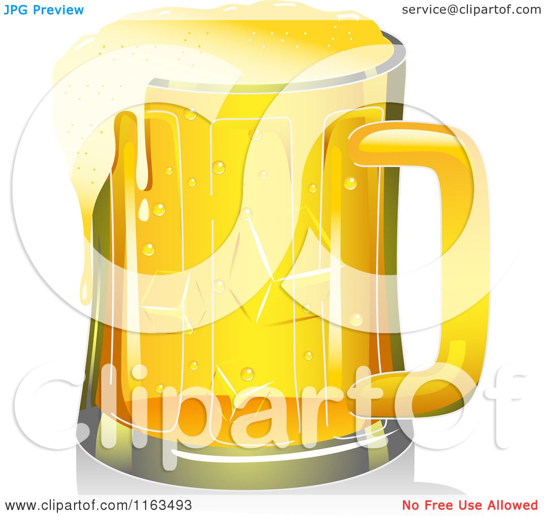 Cartoon of a Mug of Beer - Royalty Free Vector Clipart by BNP Design