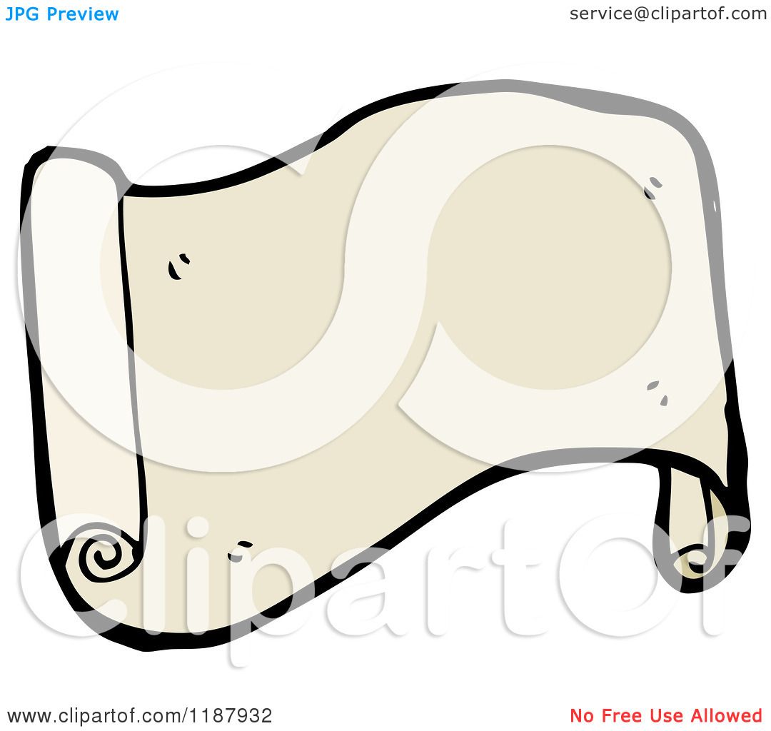 Cartoon of a Paper Scroll - Royalty Free Vector Illustration by