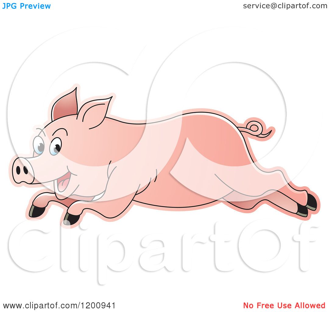 free clip art running pig - photo #21