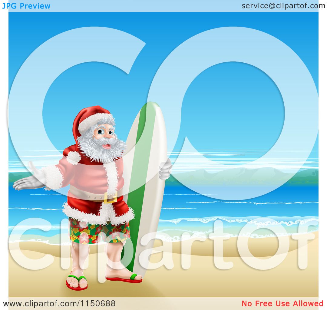 free clipart santa on the beach - photo #14