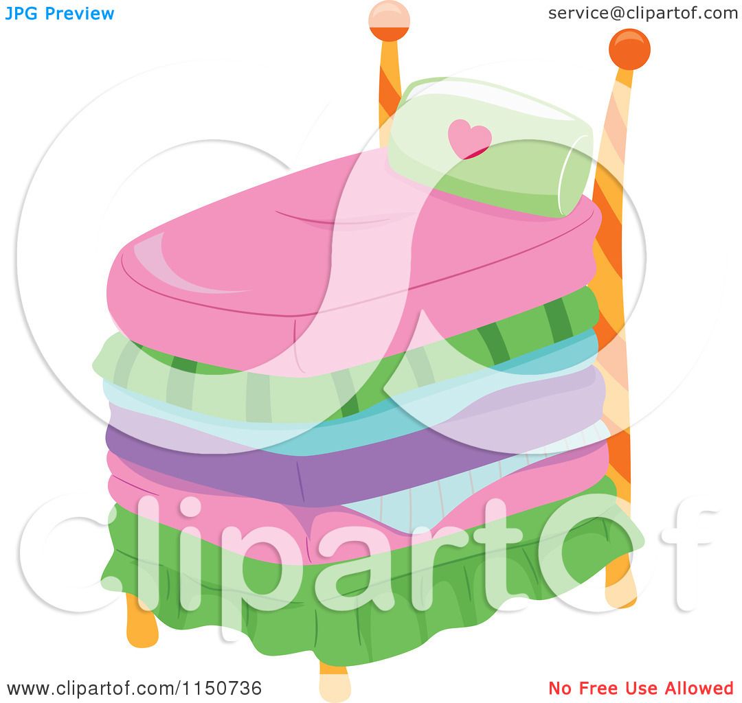 Cartoon of a Tall Princess Bed - Royalty Free Vector Clipart by BNP ...