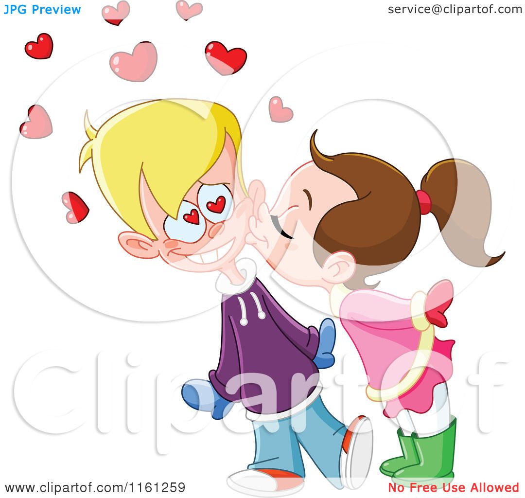 boy and girl kissing clipart - photo #34