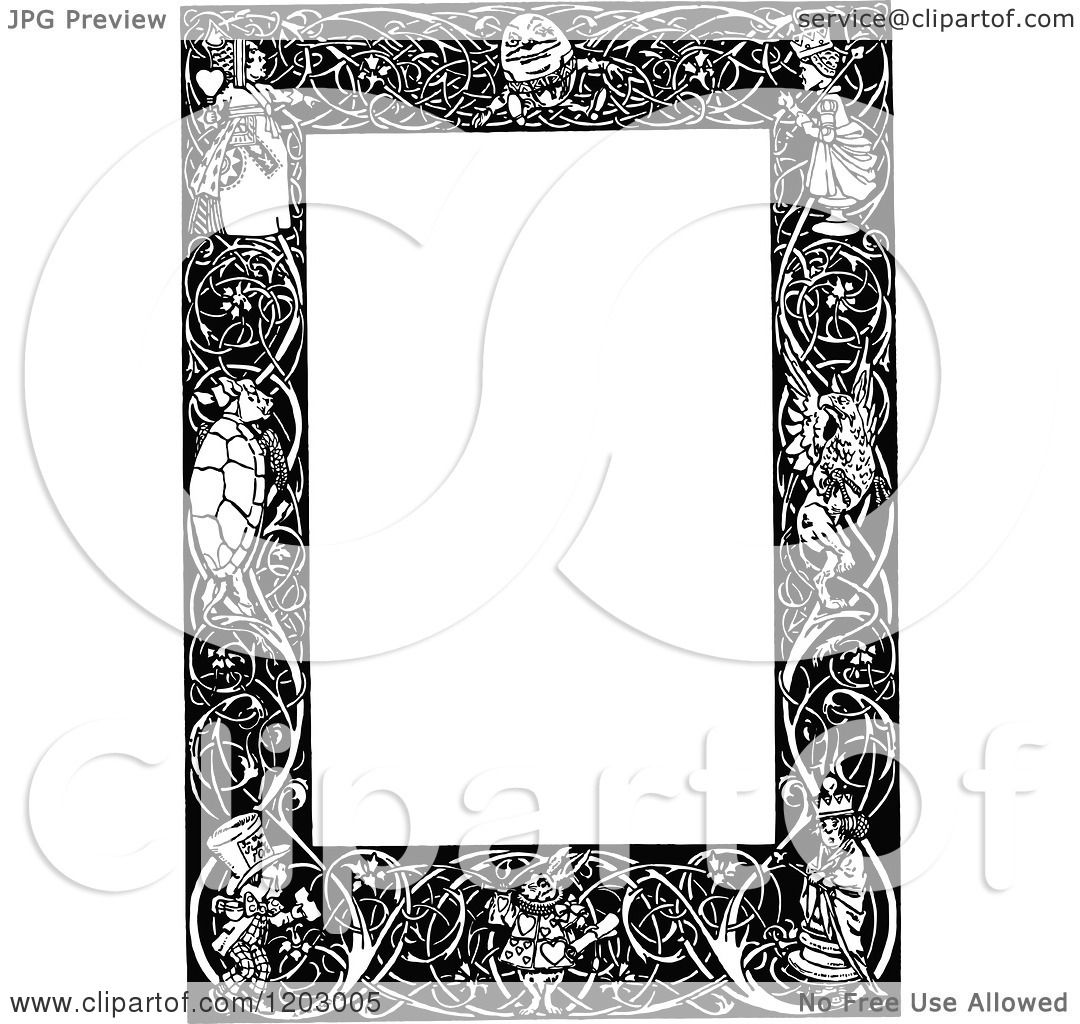 alice in wonderland clip art black and white - photo #50