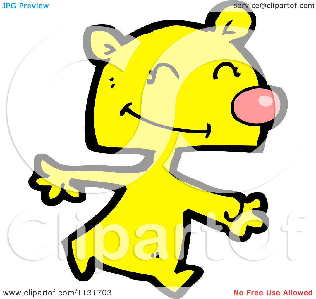Cartoon Of A Yellow Bear - Royalty Free Vector Clipart by ...