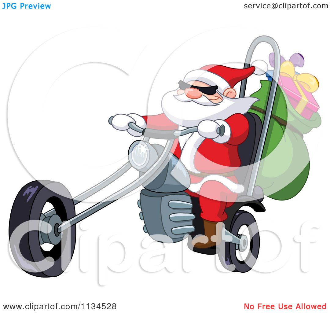 clipart santa on motorcycle - photo #33