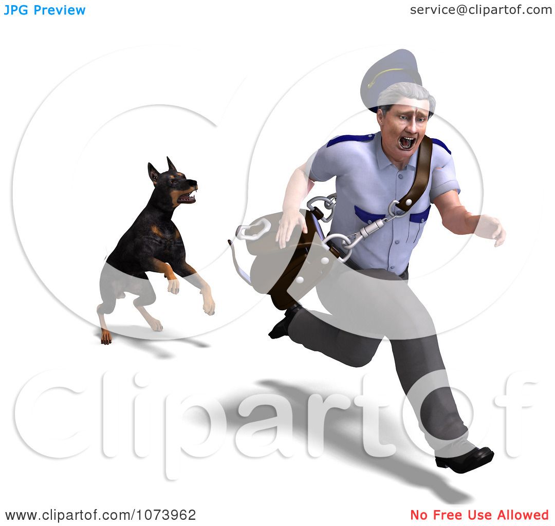 dog chasing mailman clipart - photo #47