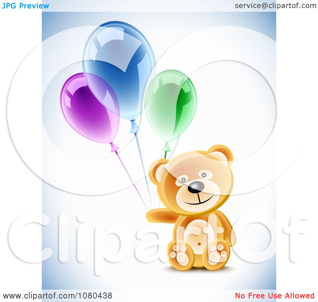 teddy bear with balloons clipart - photo #29