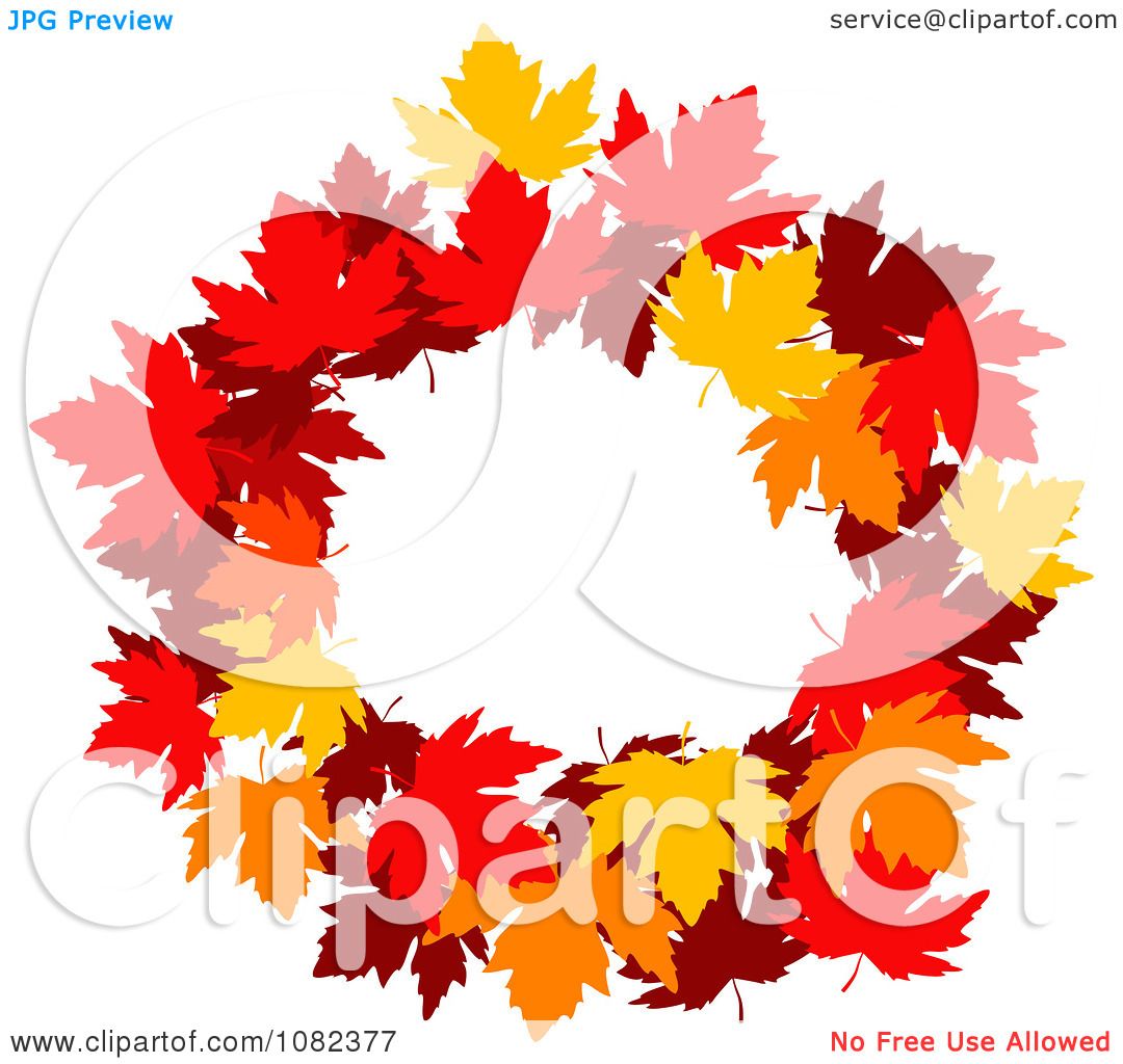 Clipart Autumn Maple Leaf Wreath - Royalty Free Vector ...