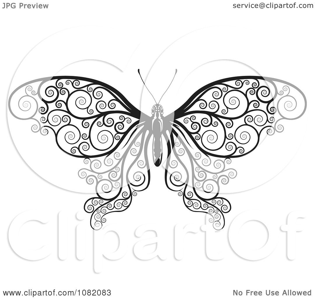 free butterfly swirl clip art - photo #27