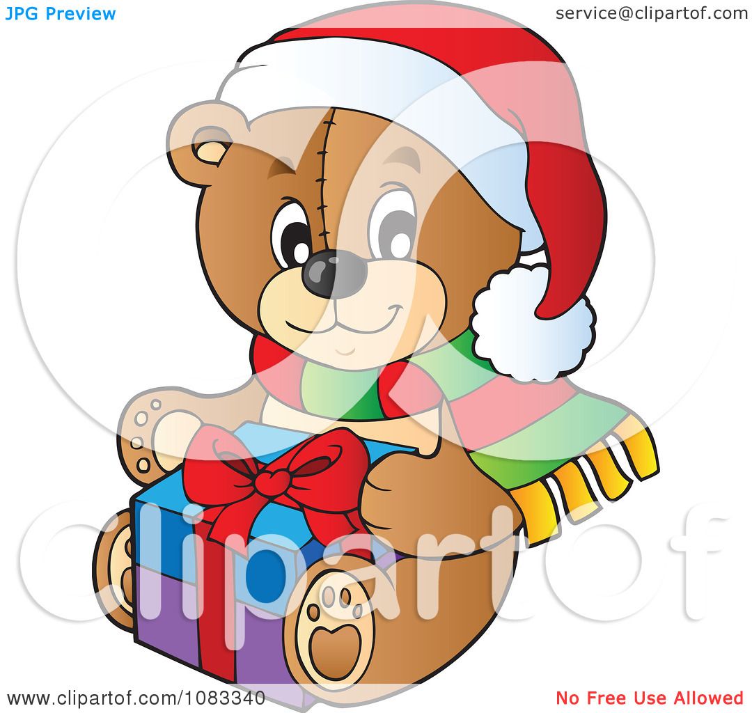 clipart teddy bear christmas - photo #13