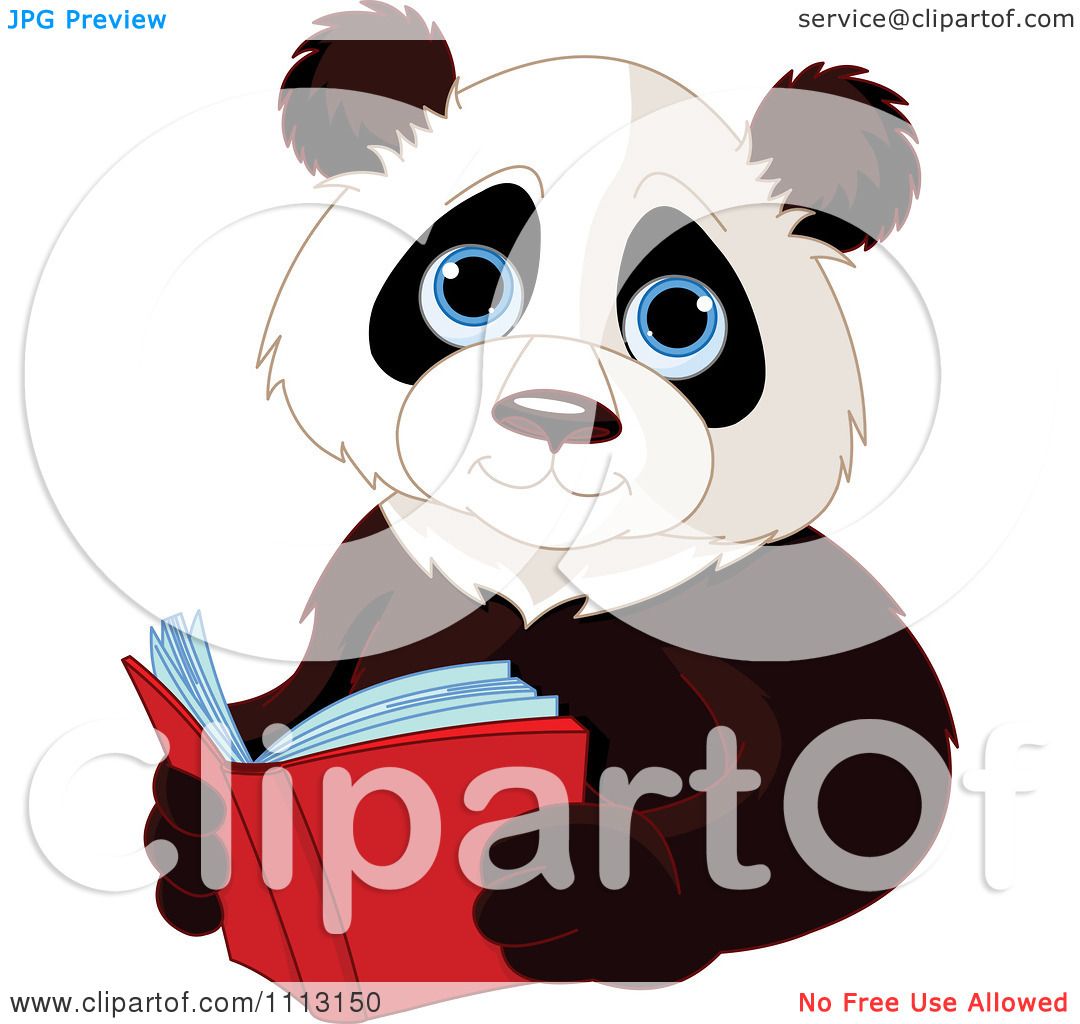 clipart panda reading - photo #8