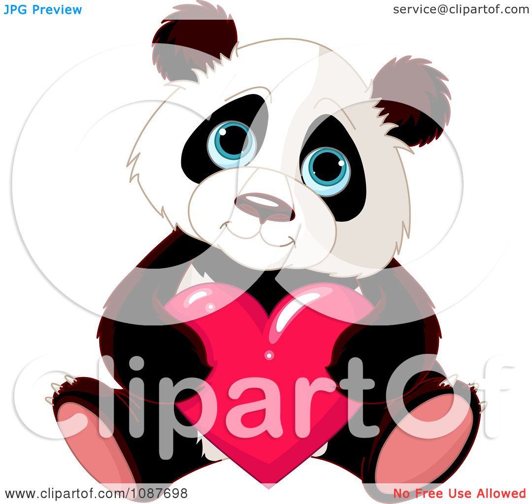 panda heart holding cute valentine clipart illustration royalty pushkin vector background collc0093