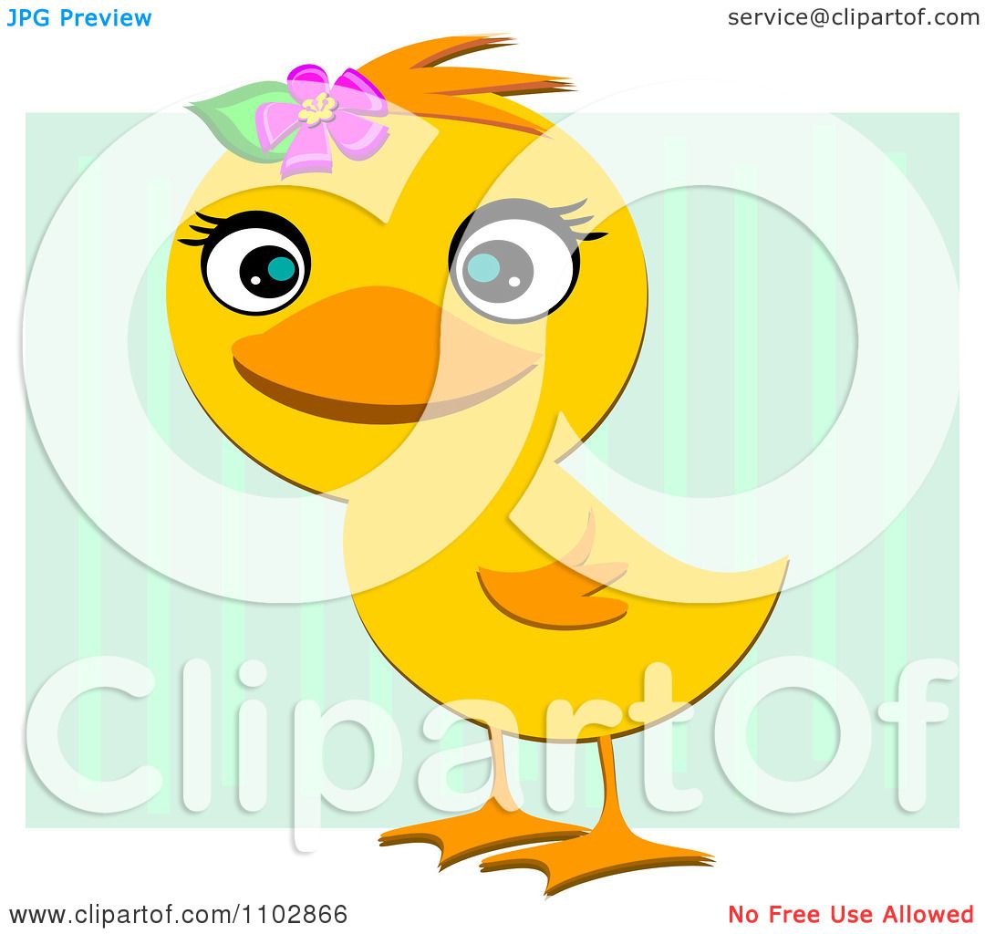 Clipart Cute Yellow Duck Over Stripes - Royalty Free ...