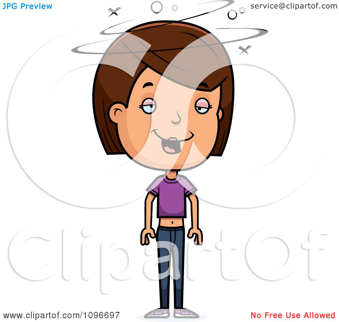 Clipart Drunk Brunette Adolescent Teenage Girl Royalty Free Vector Illustration By Cory Thoman