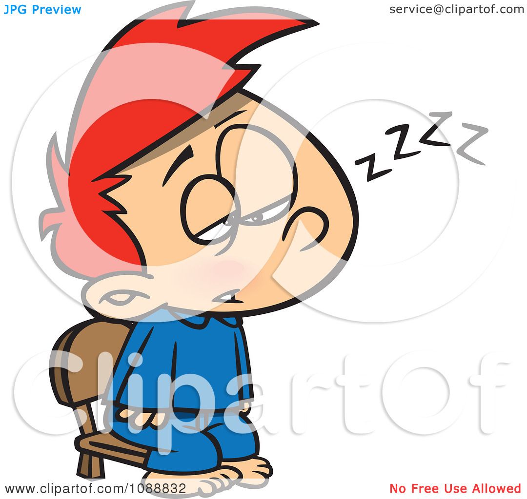 Clipart Exhausted Boy Trying To Stay Awake To See Santa - Royalty Free ...