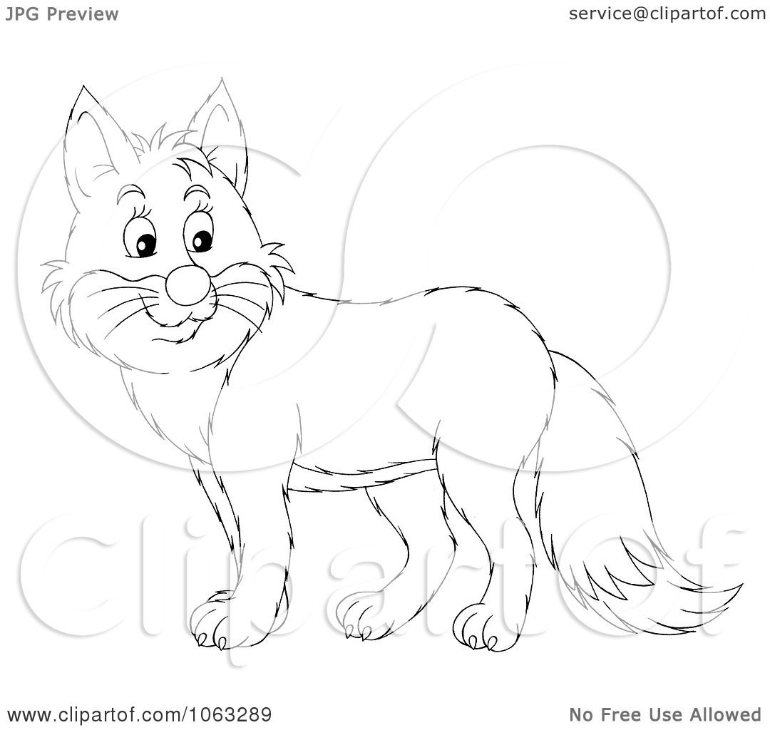 Clipart Fox Outline - Royalty Free Illustration by Alex Bannykh #1063289