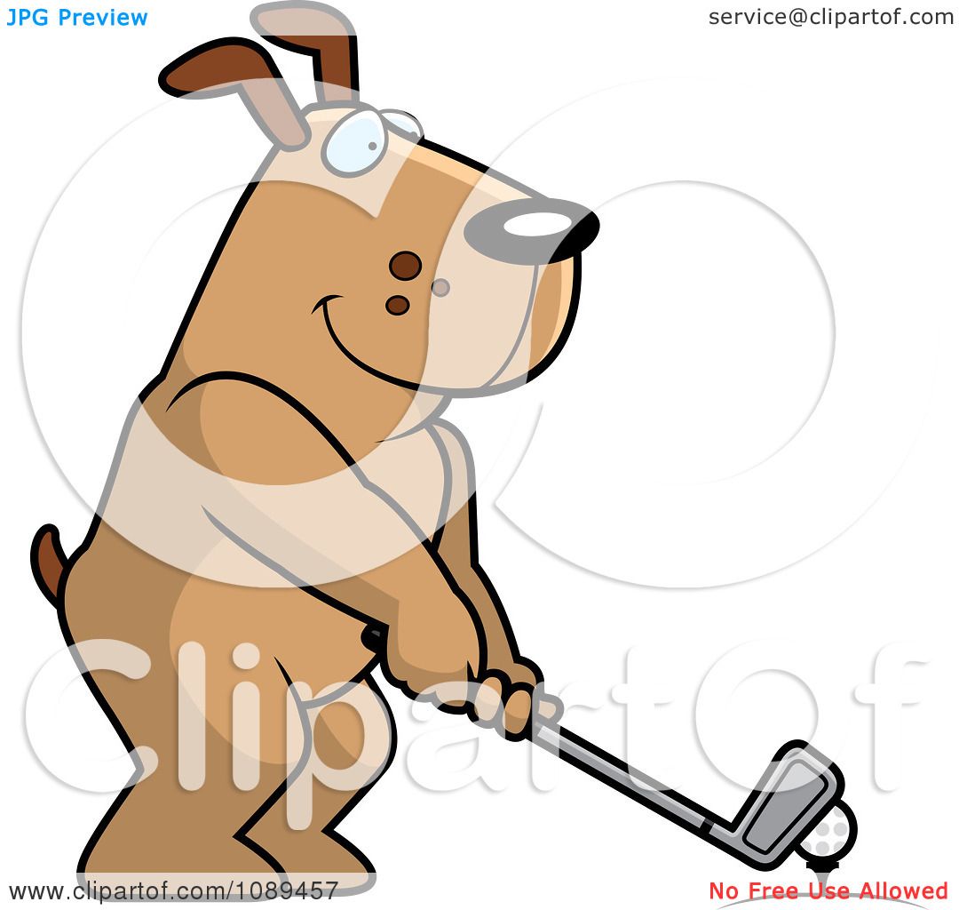 dog golfing clipart - photo #3