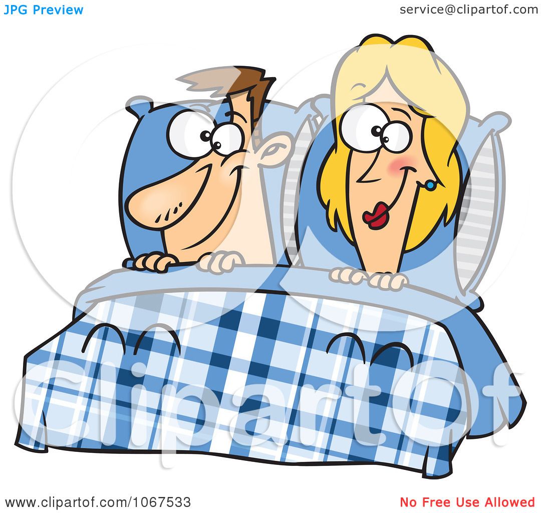 Clipart Happy Couple In Bed - Royalty Free Vector Illustration by Ron ...
