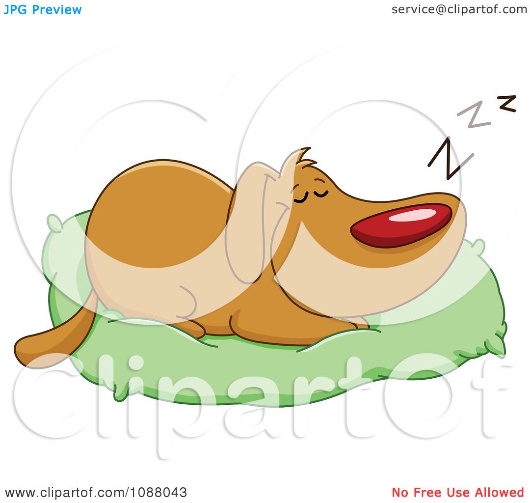 clipart dog in bed - photo #17
