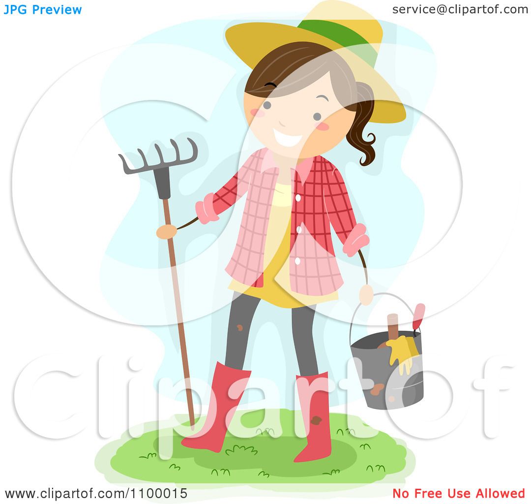 clipart girl in garden - photo #19
