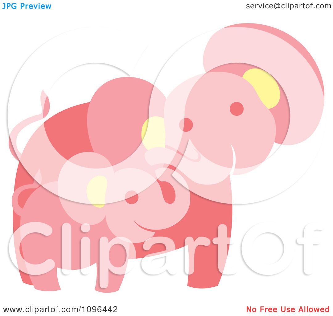 Clipart Happy Pink Elephant Mother And Baby - Royalty Free ...