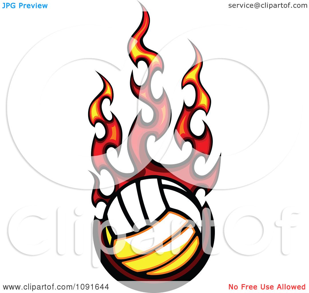 volleyball flames clipart - photo #31