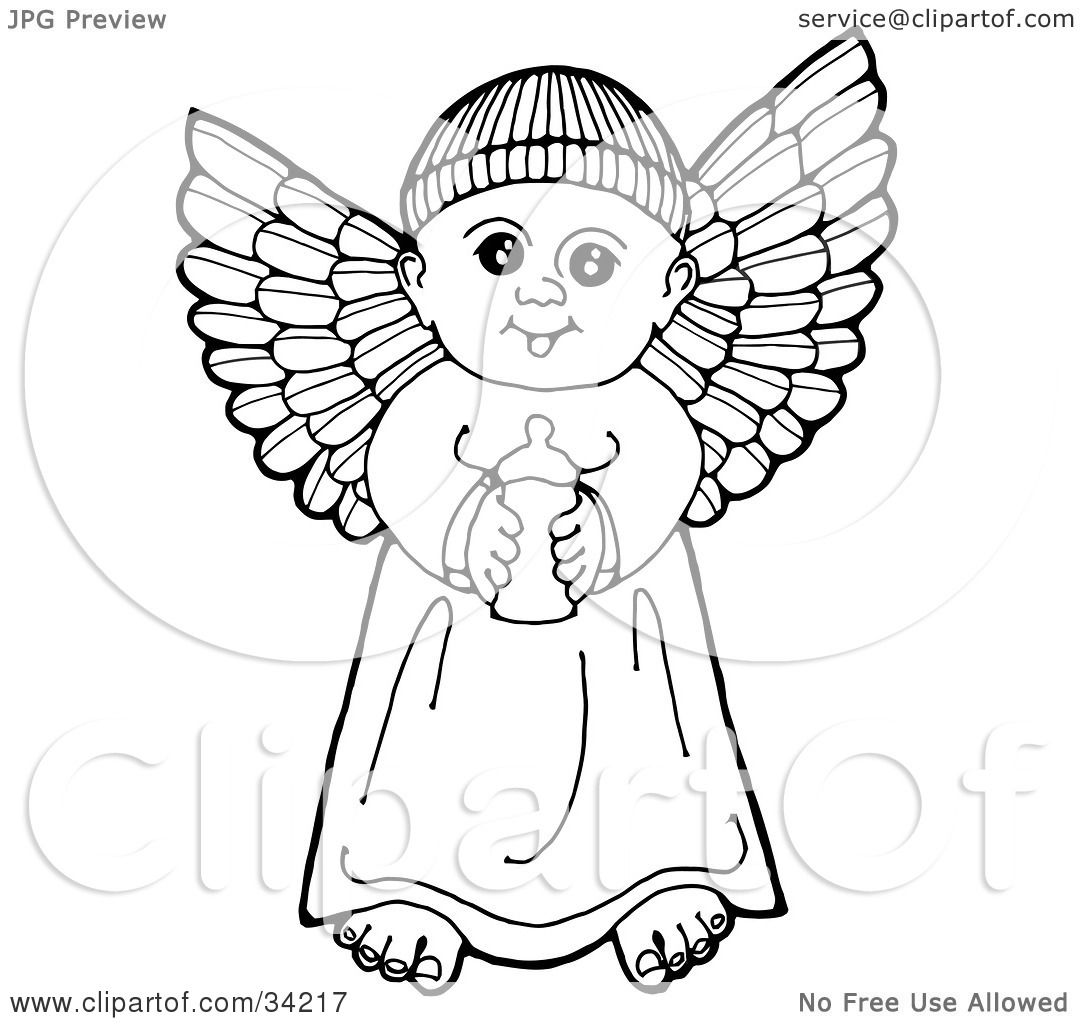 Clipart Illustration of a Black And White Pen And Ink ...