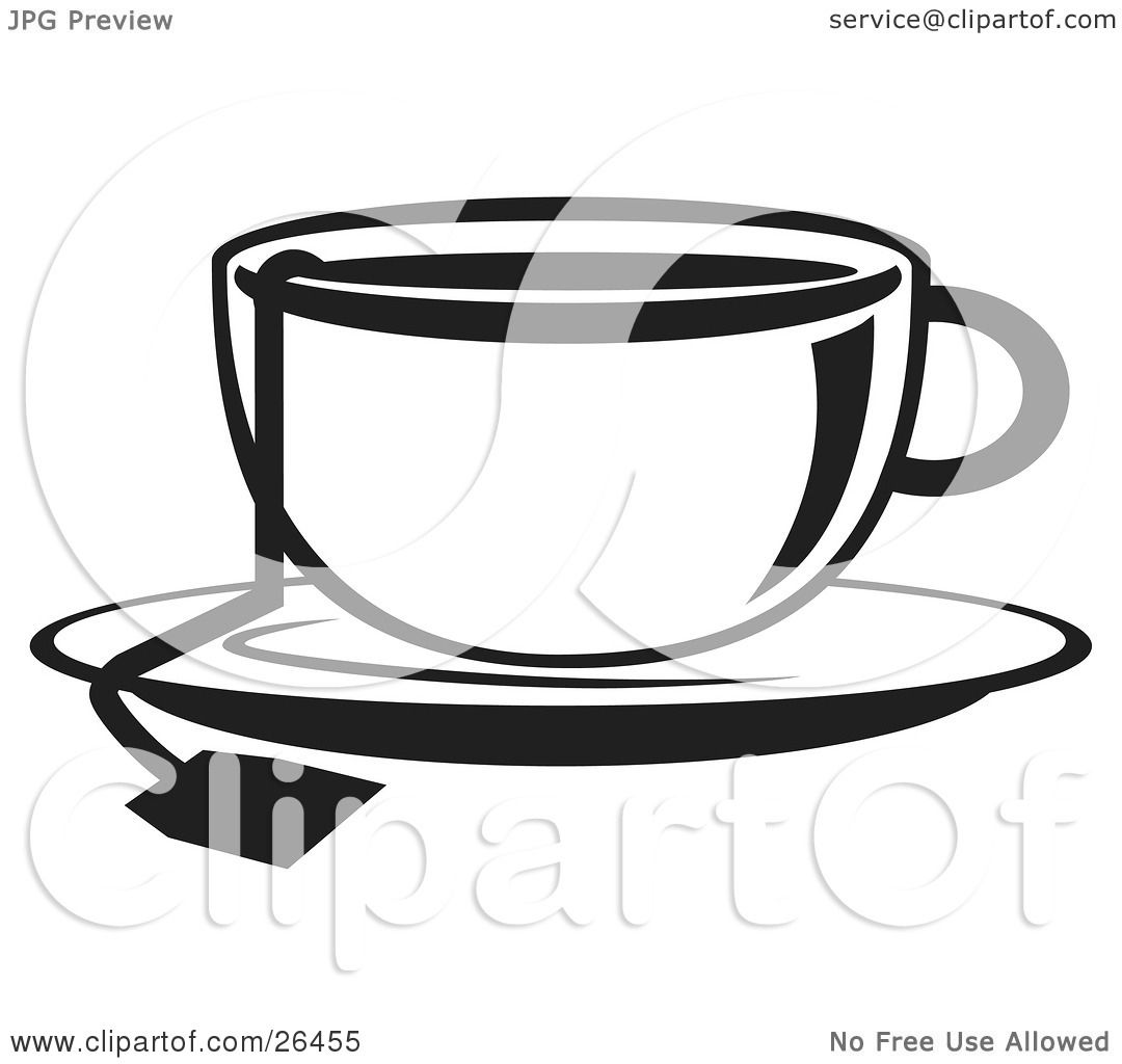 tea cup clipart black and white - photo #40
