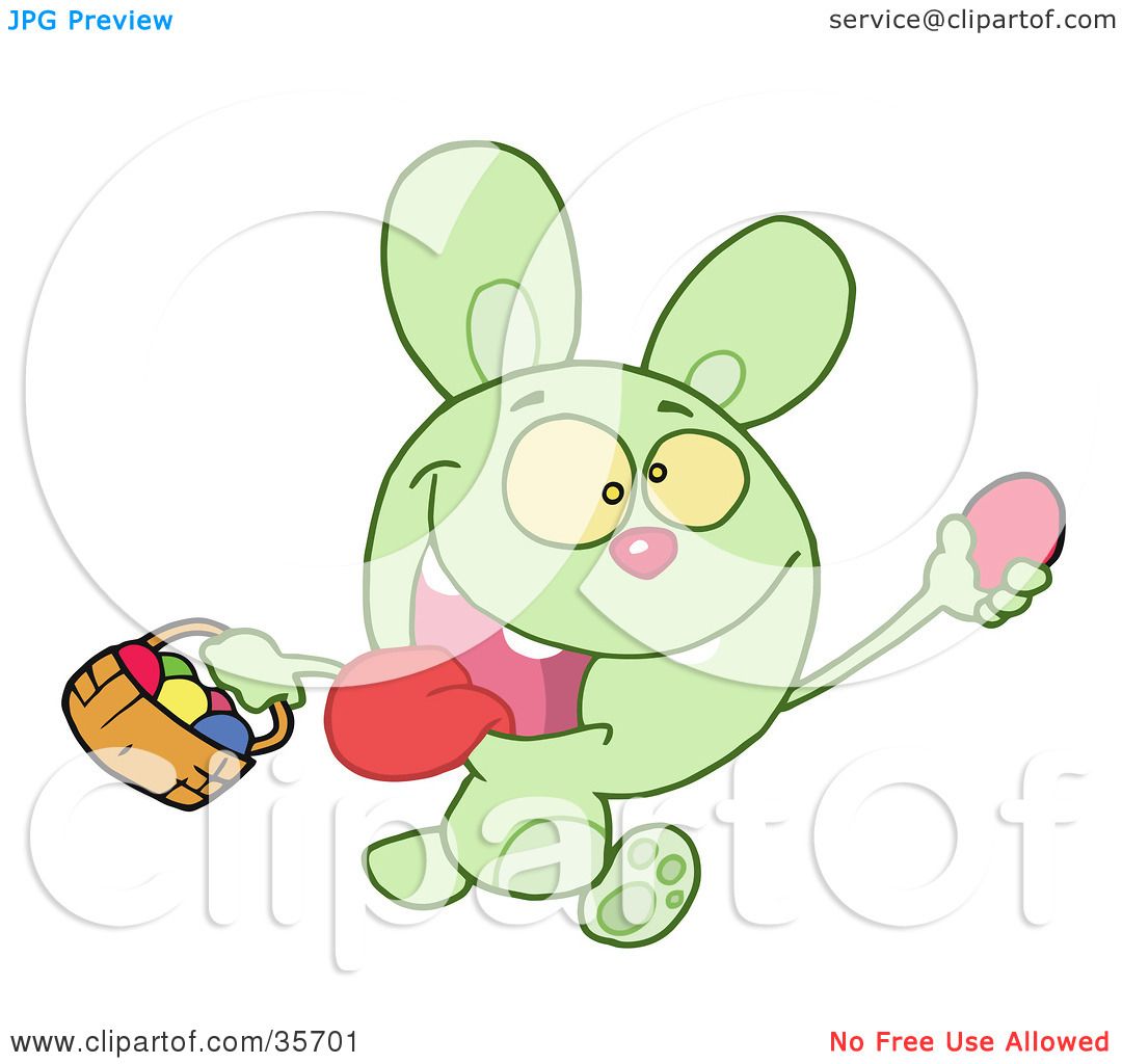 Bunny Carrying Easter Basket Clip Art