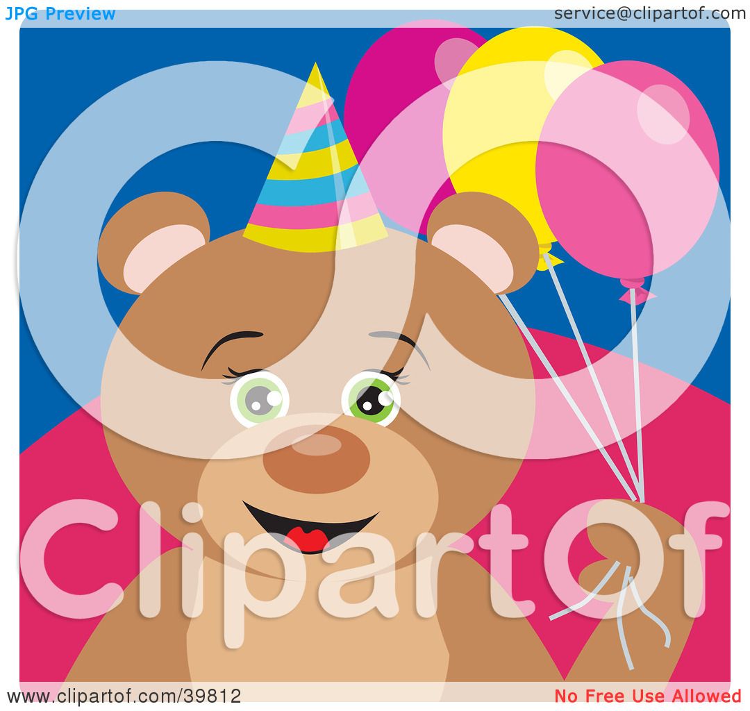 teddy bear holding balloons clipart - photo #32
