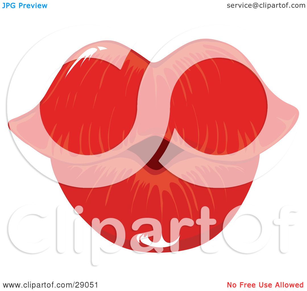 Clipart Illustration Of A Pair Of Sexy Red Female Lips Puckered For A Kiss By Maria Bell 29051