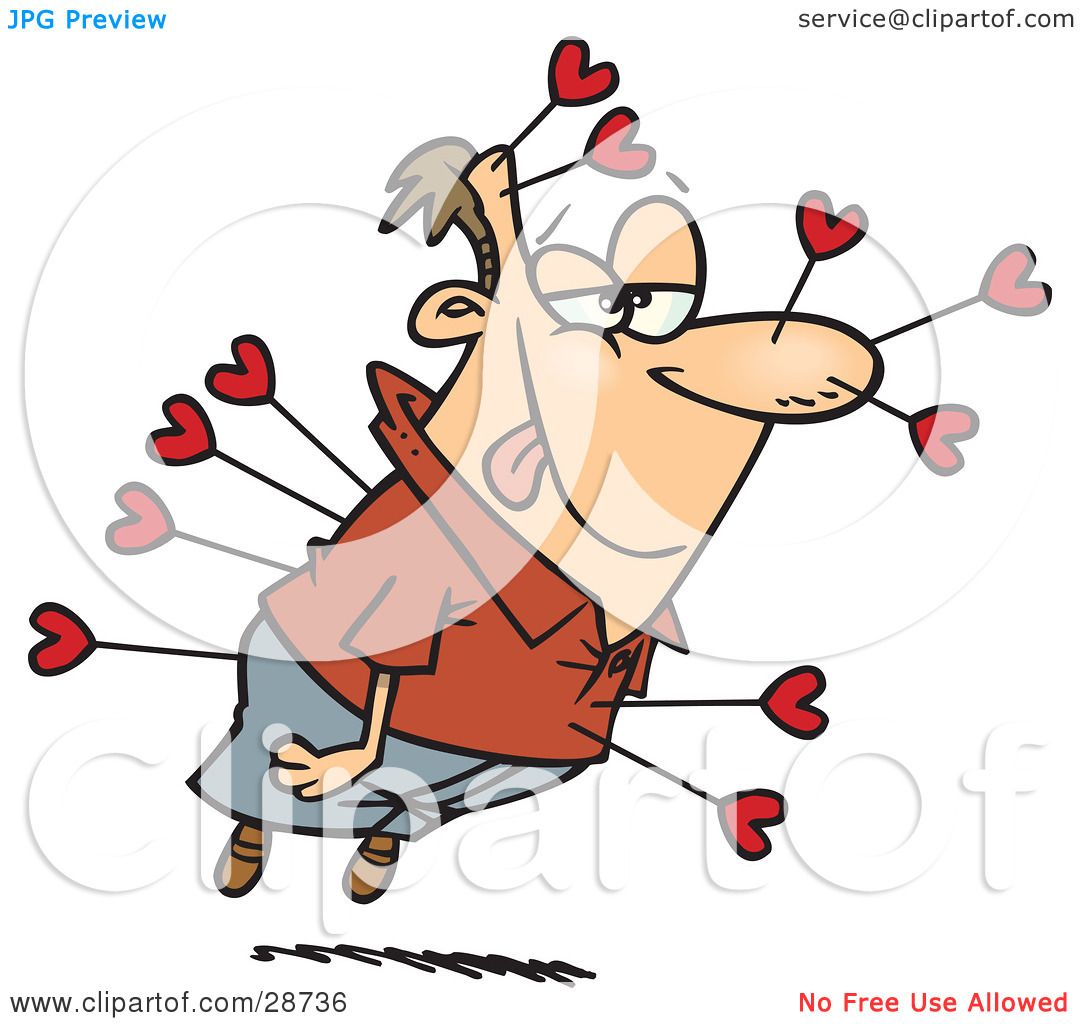Clipart Illustration of a Smitten Caucasian Man With A ...