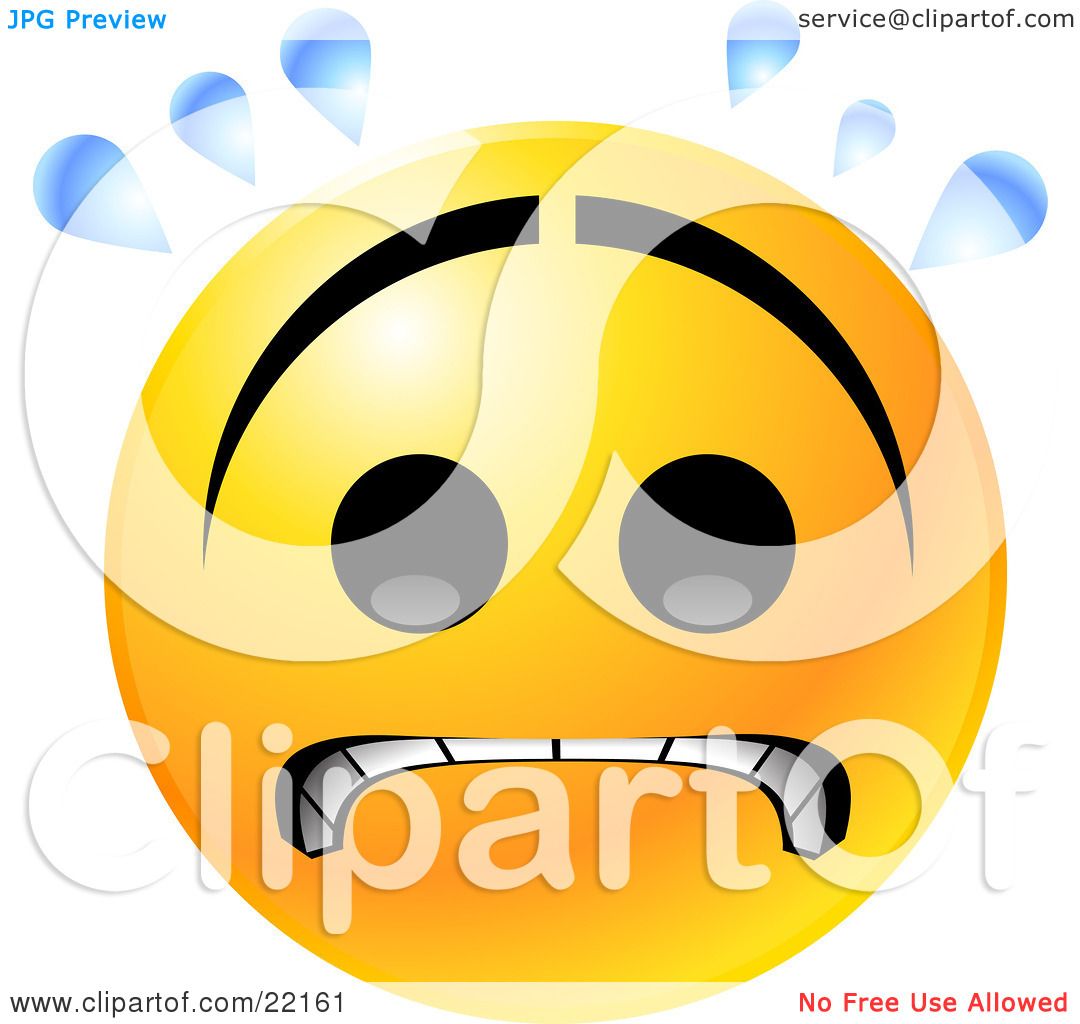 Clipart Illustration Of A Yellow Emoticon Face With A Frown Gritting