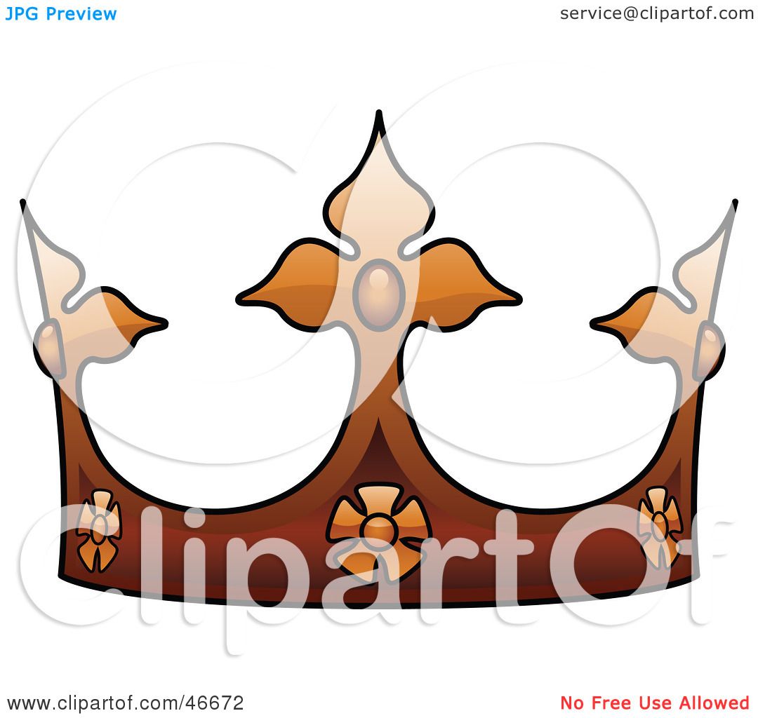 Clipart Illustration of an Ornate Brown King's Crown by dero #46672
