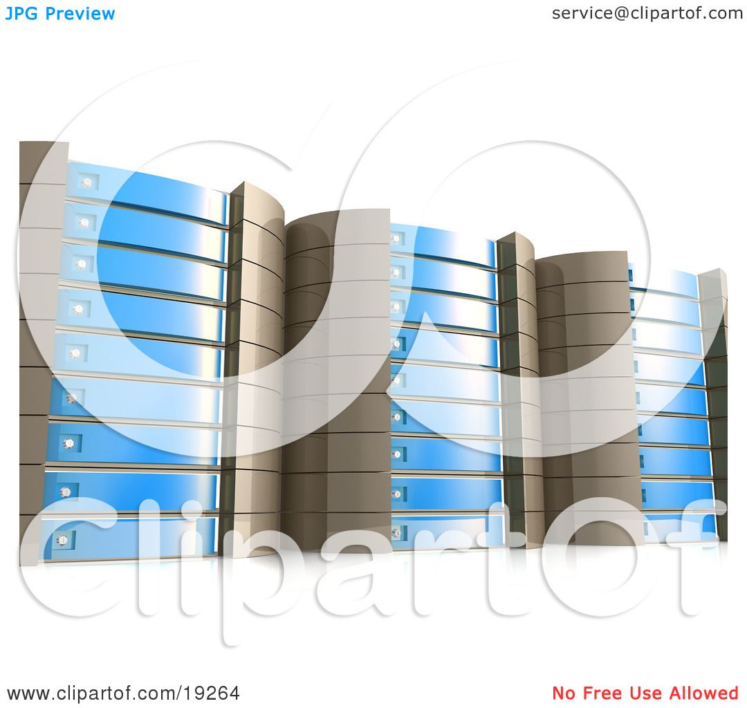  - Clipart-Illustration-Of-Blue-Server-Racks-Hosting-Services-To-Customers-102419264