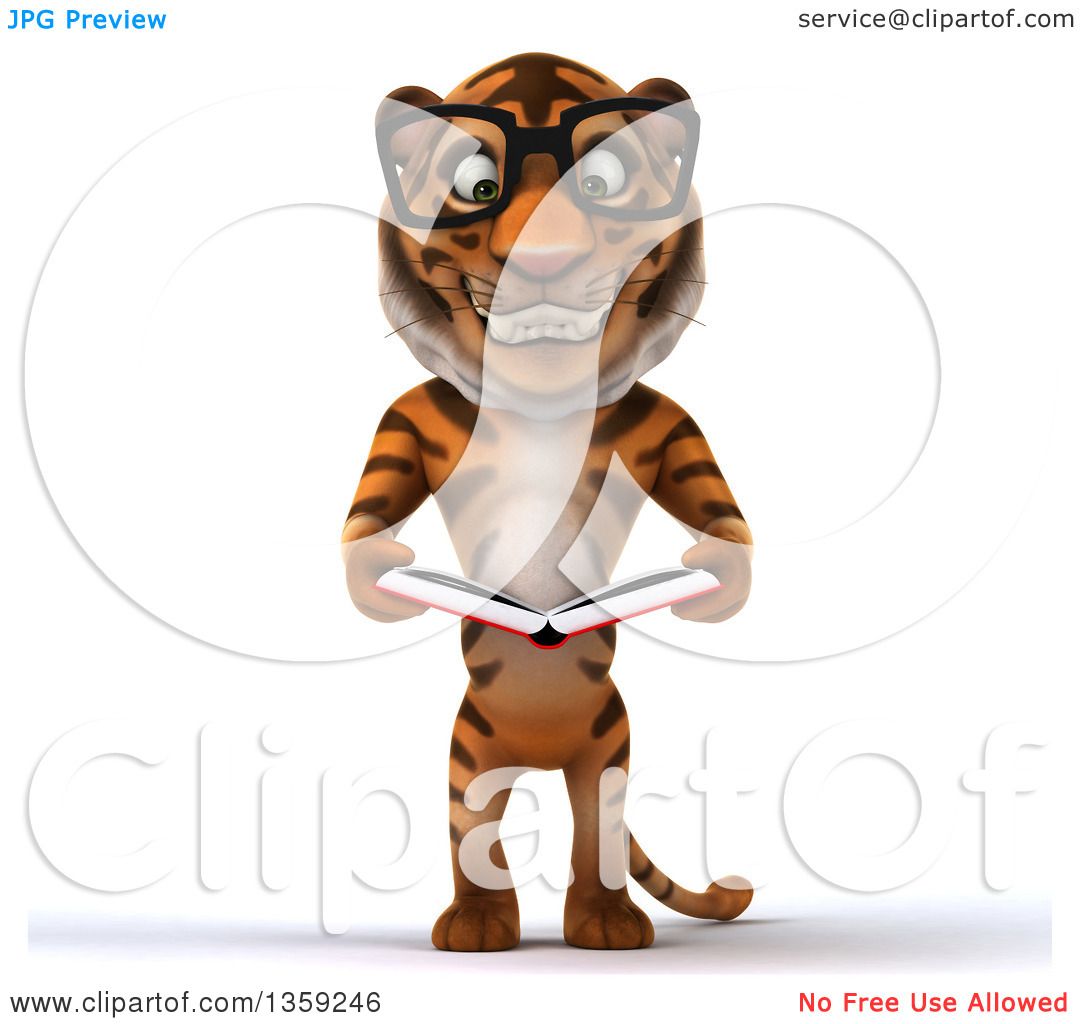 tiger reading clipart - photo #48
