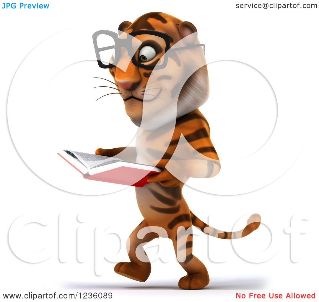tiger reading clipart - photo #18