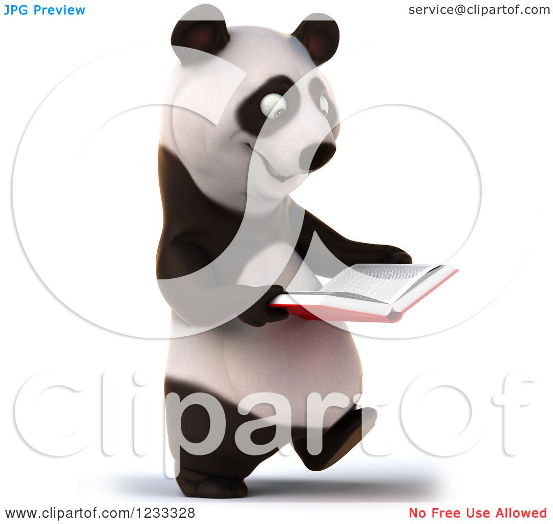 clipart panda reading - photo #28
