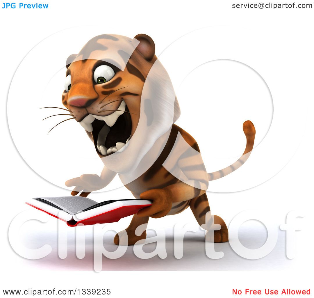 tiger reading clipart - photo #12