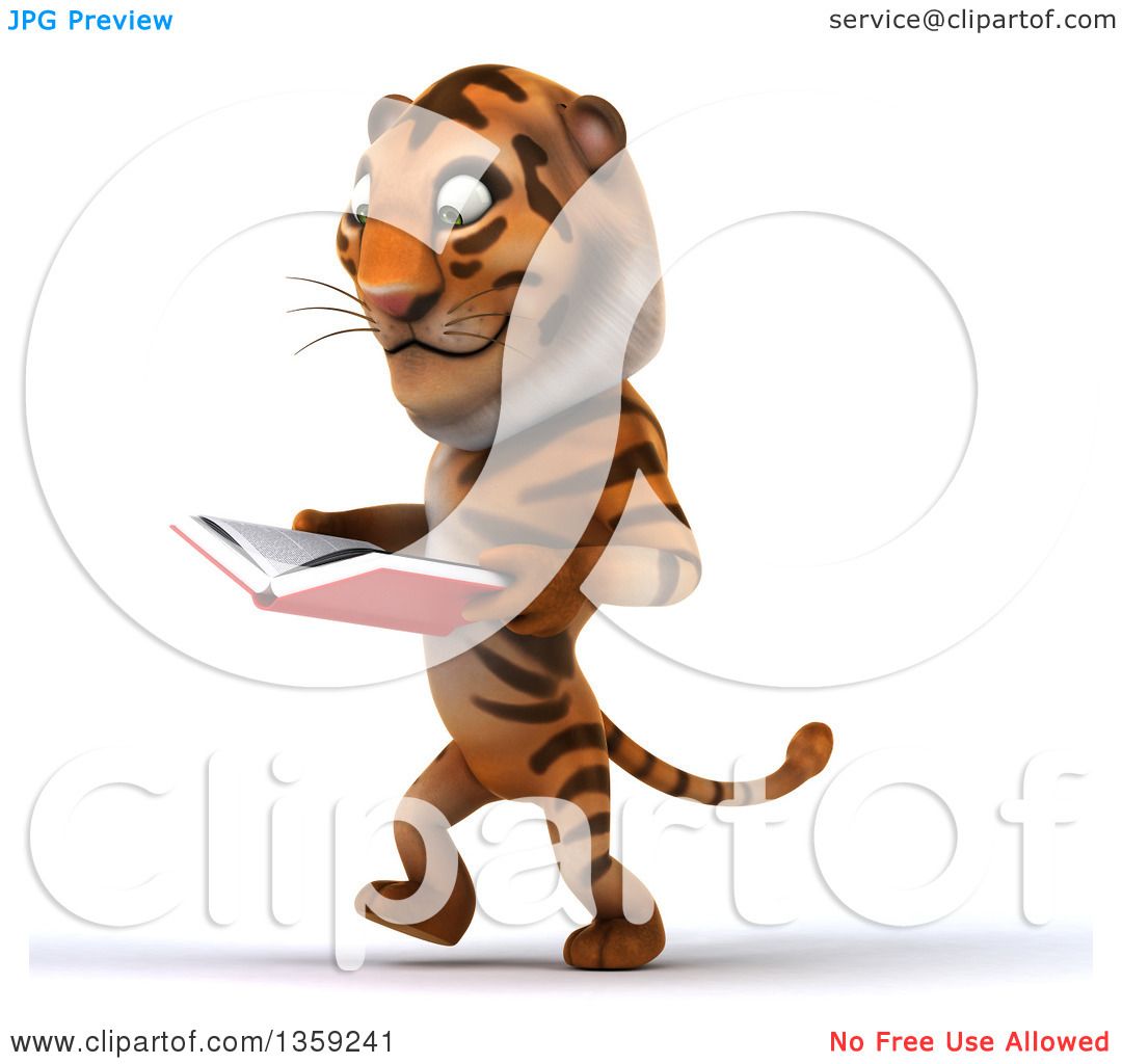 tiger reading clipart - photo #29