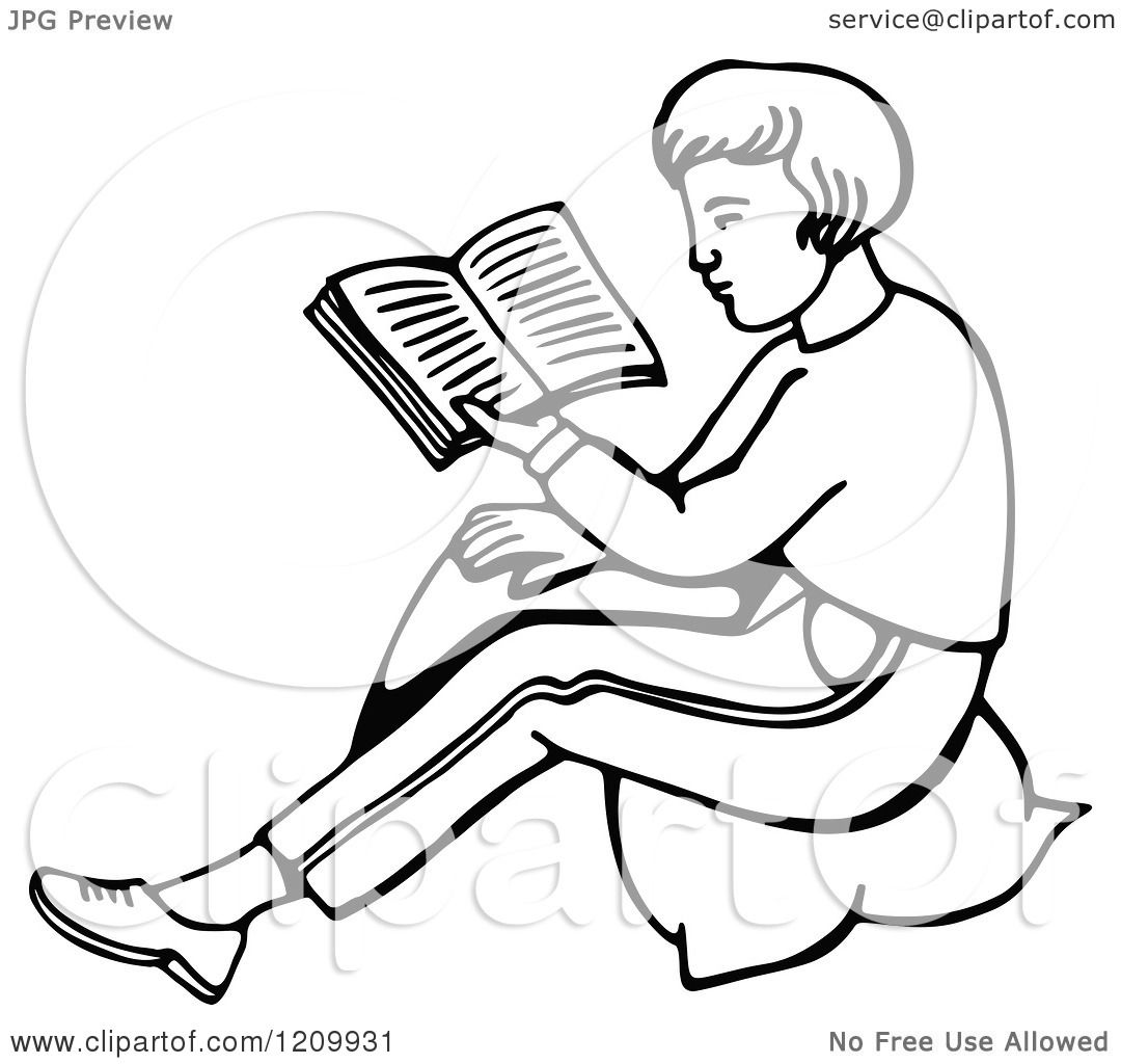 free clipart of a boy reading a book - photo #46
